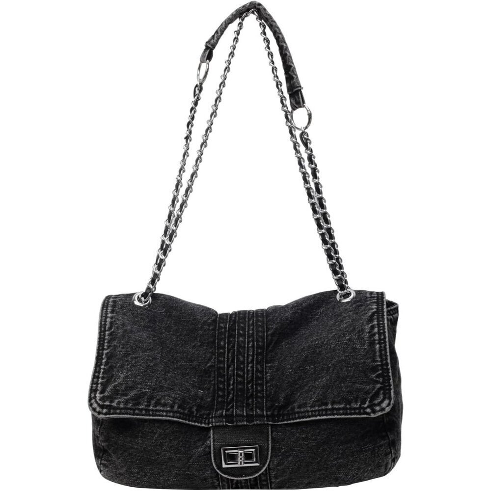 Denim Purse for Women Large Capacity Casual Shoulder Handbag Clutch